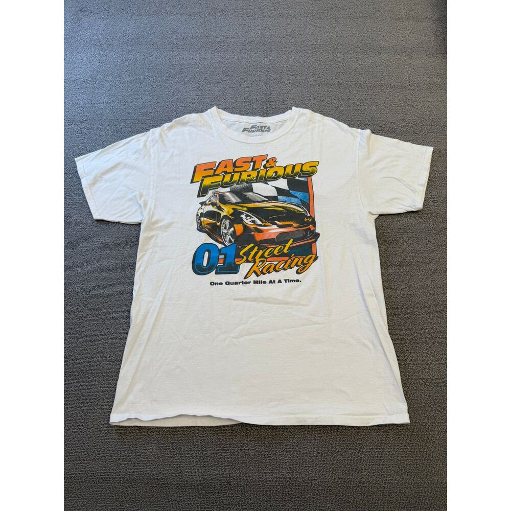Fast & Furious 01 White Street Racing Graphic T-Shirt Men Large‎